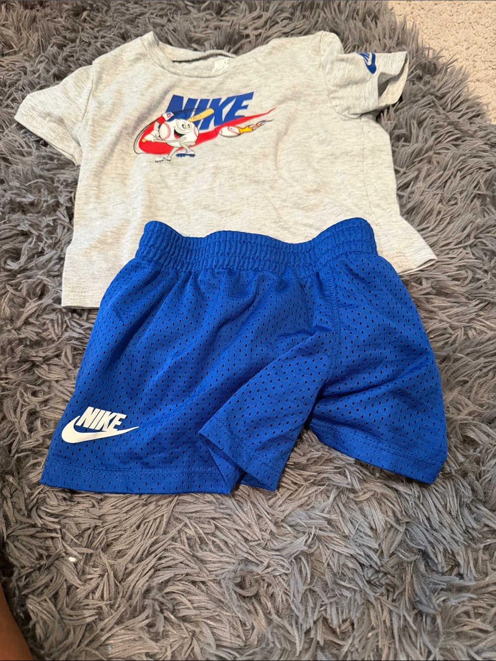 Nike Royal Blue Mesh Kids Athletic Shorts